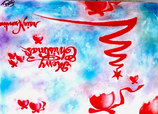 Merry Christmas _ oil painting by Trinath Sen