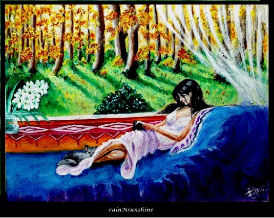 love in the afternoon _  oil painting by rainNsunshine